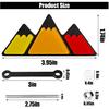 Car Tri-Color Grille Emblem, Auto Snow Mountain Decoration Sticker Triangle Badge Decal, Car Bumper 3-Color Decoration Accessories, Universal for