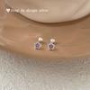 Cute Star Zircon Screw Earrings Women Plated Tiny Sweet Minimalist Fashion Jewelry