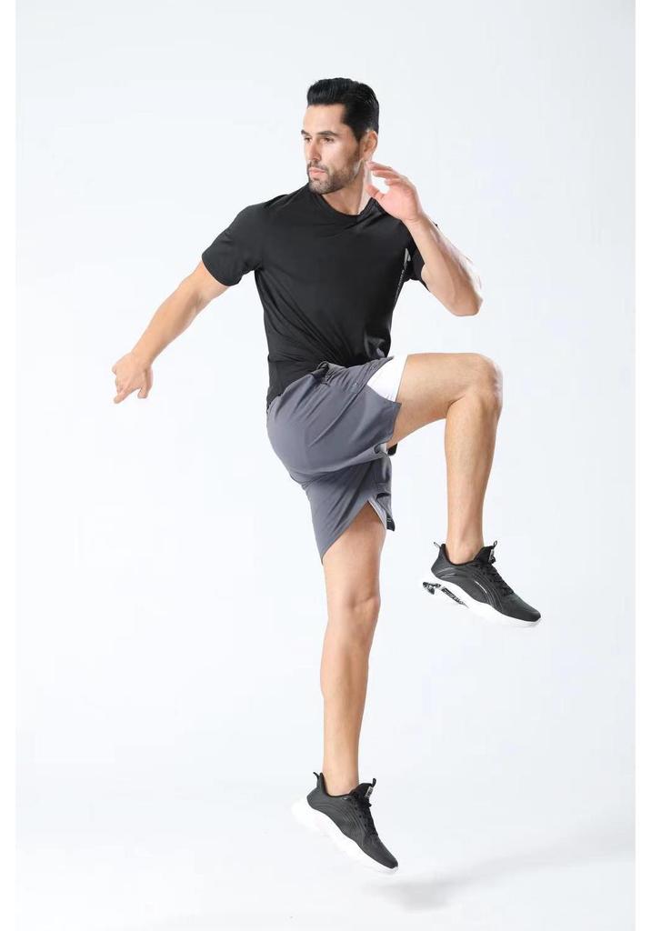 Men's Quick-Dry Round Neck Short-Sleeve Sports T-shirt - Running & Fitness Outdoor Casual Top