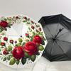 1pc Floral Wreath with Red Roses Umbrella with Plastic Handle,Suitable for All Seasons Home Travel Outdoor UmbrellaDD1272