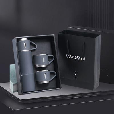 Business Stainless Steel Vacuum Flask A Three-lid Gift Straight Cup Portable Outdoor.
