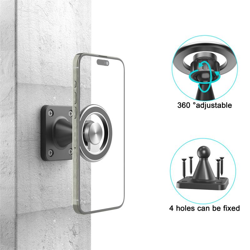 Magnetic Wall Mount Phone Holder For Truck/Car/Boat/Wall/Desk,Compatible All Smartphone,360 Degree Free Rotation
