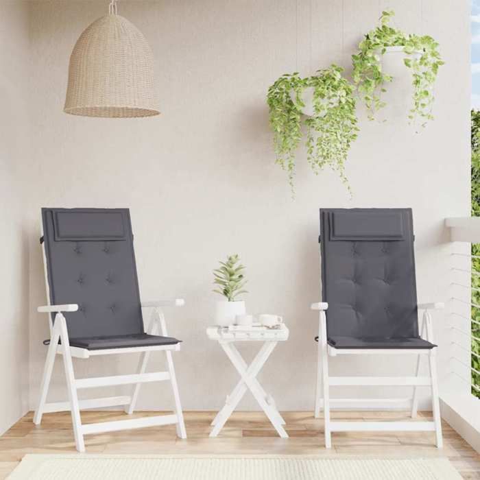 VidaXL High Back Chair Cushions Set of 2 Anthracite, Cushion, Chair Cushion, Seat Cushion 361874