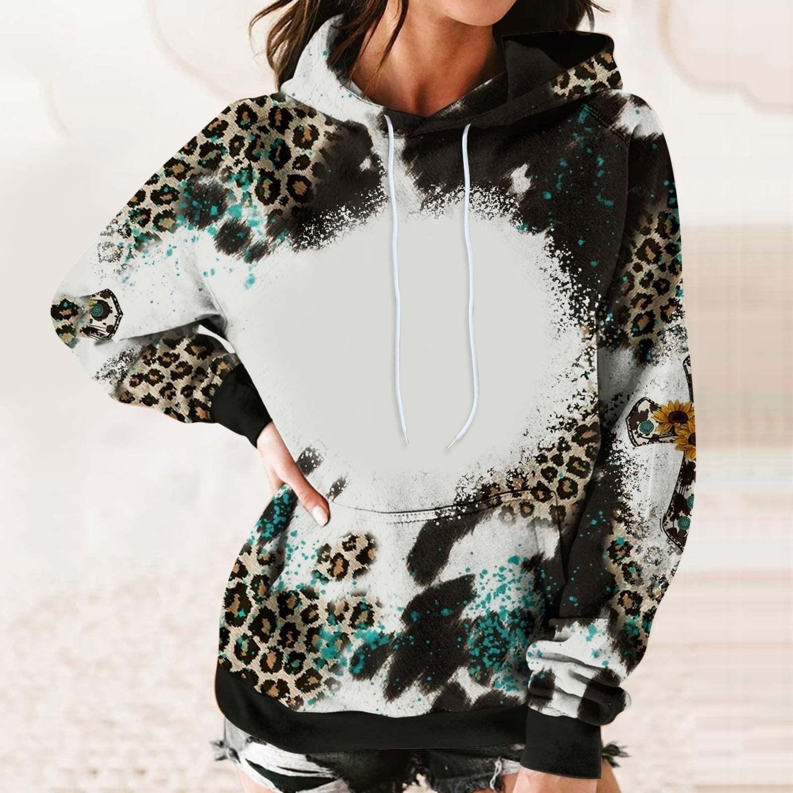 

Женский повседневный модный принт, удобный пуловер с длинными рукавами и капюшоном S белый