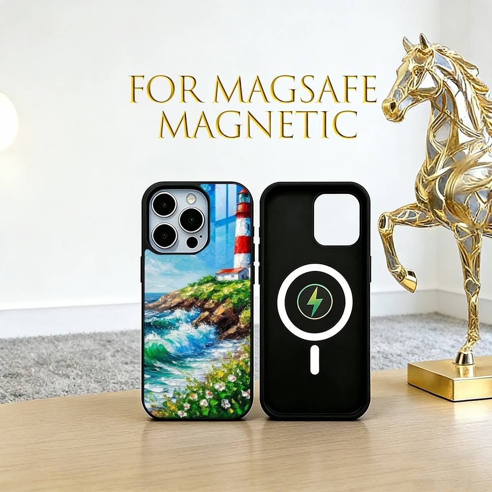 

Art oil painting of a lighthous Phone Case For iPhone17,16,15,14,13,12,11 Plus,Pro Magnetic with Magsafe Wireless Charging iPhone16Pro