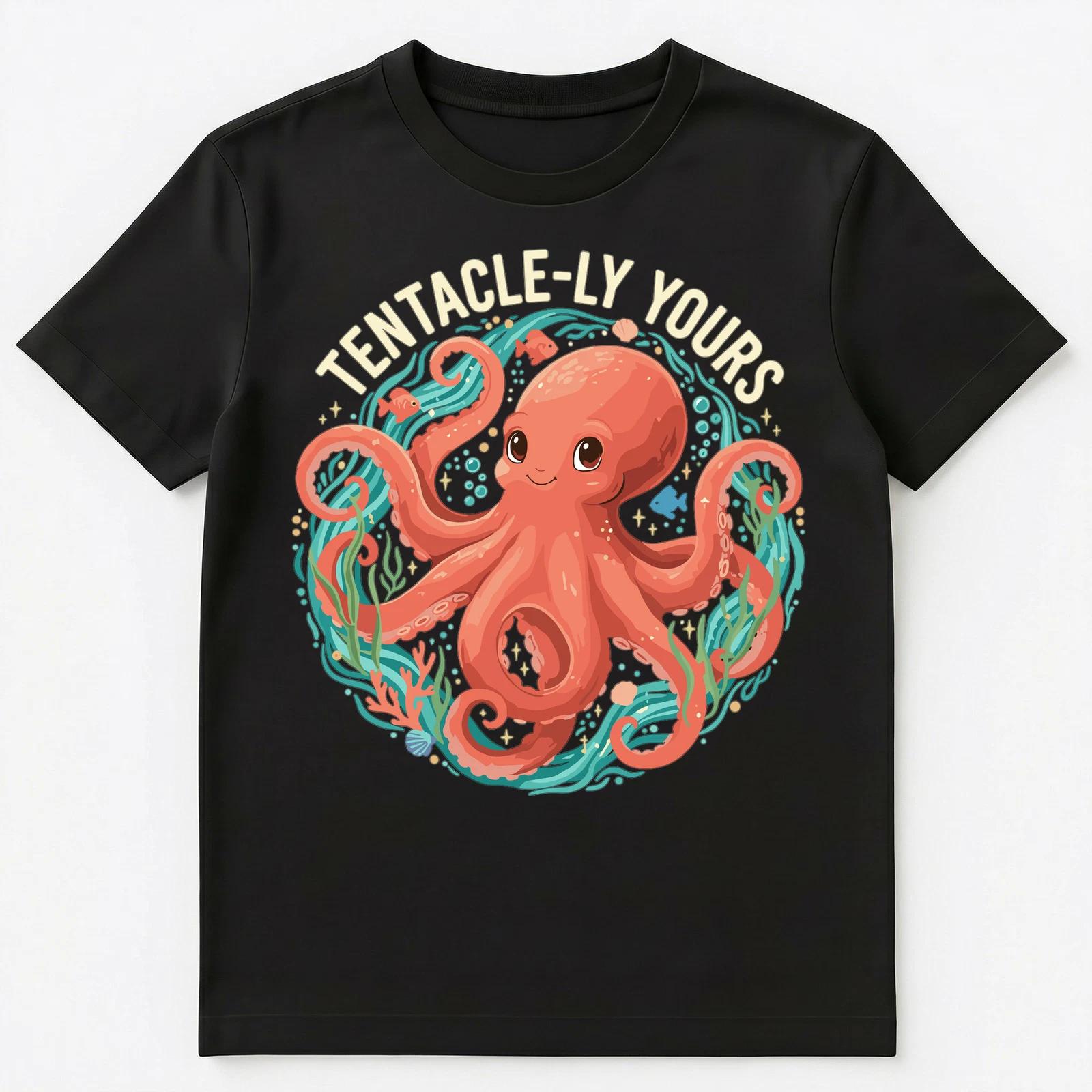 

Tentacle Ly Yours Cute Octopus Marine Theme Art Unisex T-Shirt S