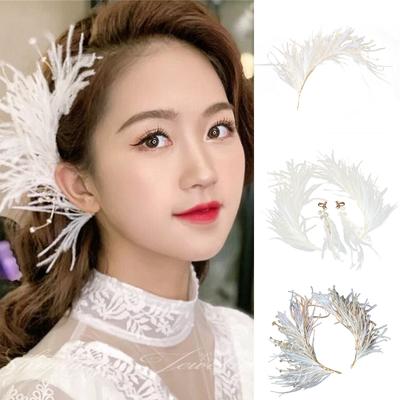 Pinza para el pelo de pluma de cristal Diadema de moda Tiaras Pinza para el pelo Fiesta de graduación Baile Tocado Accesorios para mujer Diadema de boda