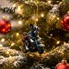 Holiday Gift for Dog Lovers Puppy Riding Motorcycle Car Pendant, 2D Flat Acrylic Rearview Fun Accessories Mirror Hanging Charm, Christmas Decoration,