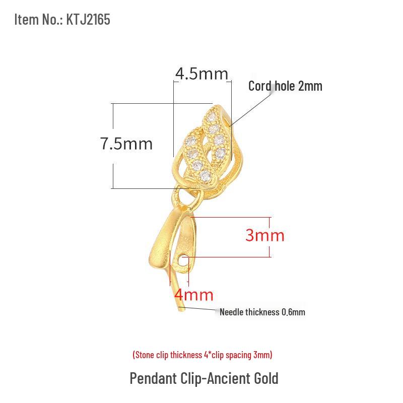 

18K Gold Plated 925 Sterling Silver Jade Pendant Clasp for DIY Handmade Women s Necklace