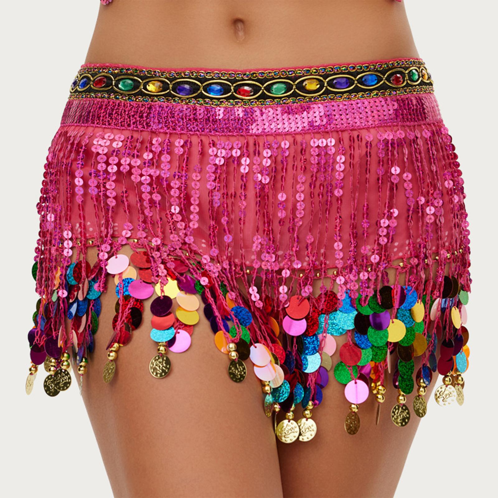 

Ladies Belly Dance Hip Scarf, Waist Chain Hip Scarf, Tassel Chiffon Performance Dress, Waist Scarf, Wide Waist Cover One Size