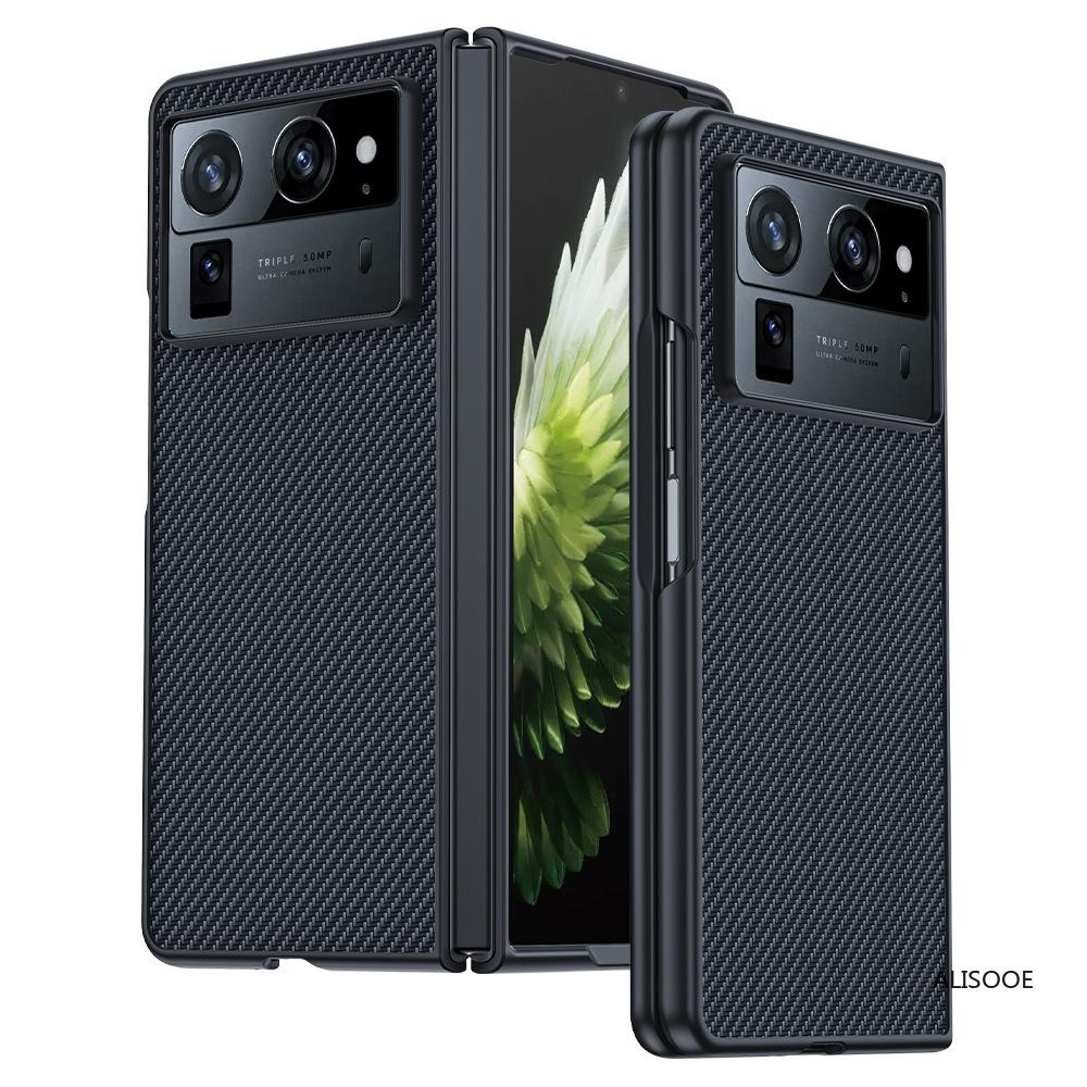 Противоударный чехол для Tecno Phantom V Fold 2 Чехол Текстура углеродного волокна PU-кожа Чехол для телефона для Phantom V Fold2 5G Capa for Phantom V Fold 2