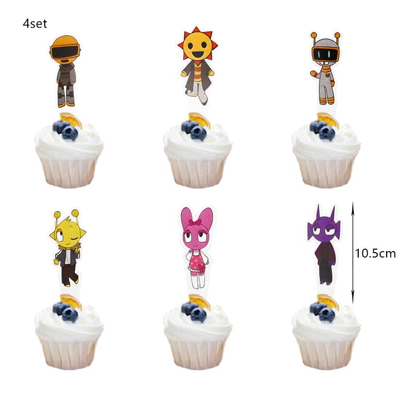 Sprunki Birthday Party Decoration Incredibox Latex Aluminum Foil Balloon For Kids Event Supplies Banner Disposable Tableware
