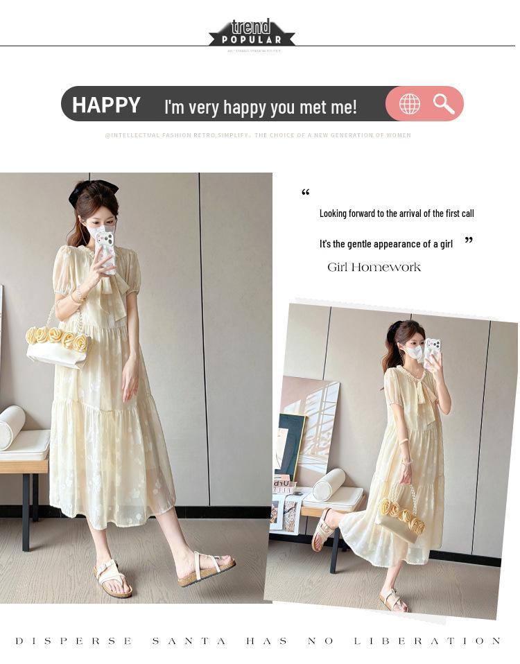 2026 Korean Style Maternity Summer Dress: Stylish, Loose, Plus Size, Medium Length