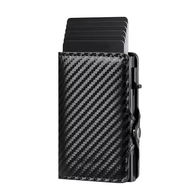 RFID Blocking Credit Card Holder Minimalist Men Wallet Carteira Masculina Money Bag Carbon Fiber Id Bank Cardholder Coin Purse