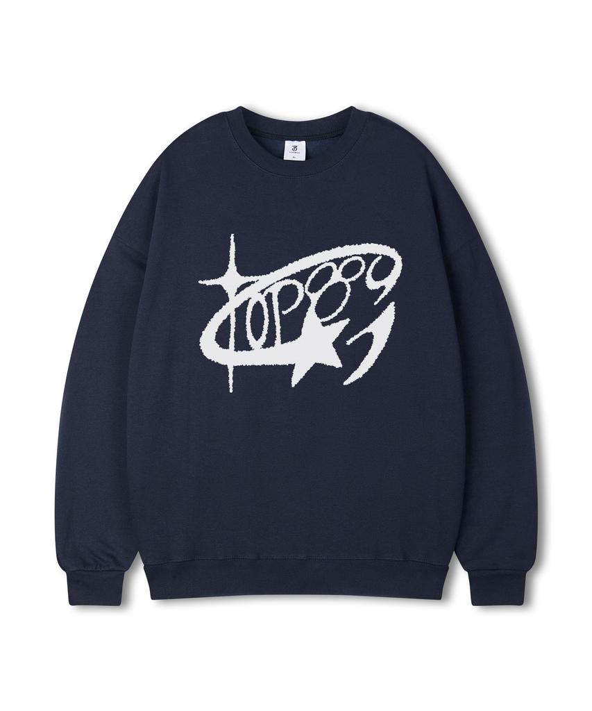 TOPBOY Round Star Oversized Printed Sweatshirt