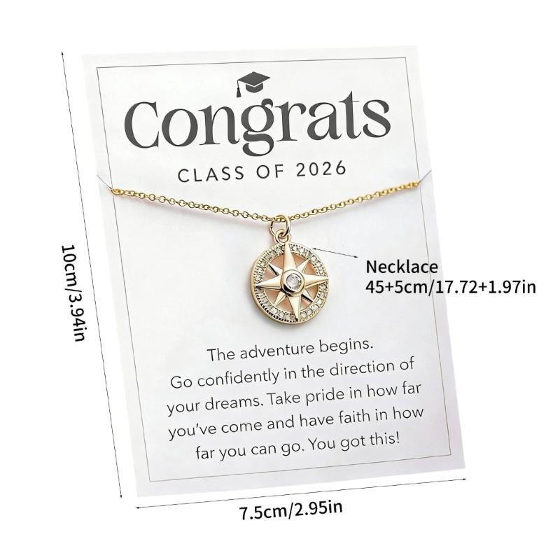 Stylish Compass Pendant Necklace In Gold Silver Rose Gold Adjustable Chain Length