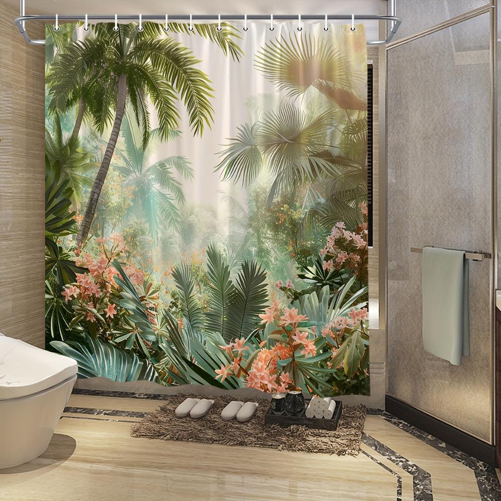 Tropical Oasis Shower Curtain - Multi-Style Bath Decor, Perfect for Those Who Love Nature-Inspired and Practical Designs