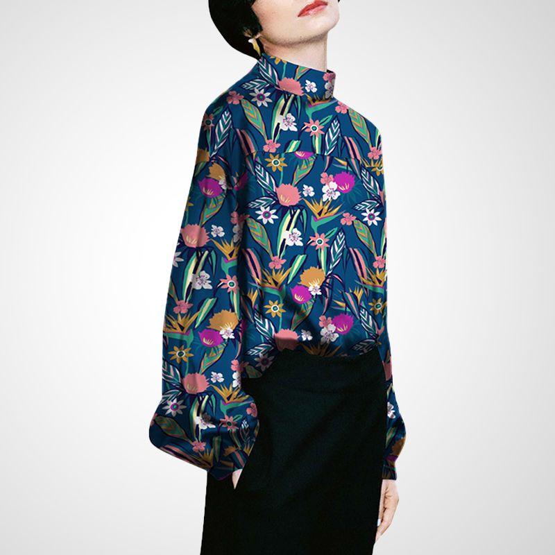 

Women s Elegant Floral Designer European Blouse Pink + Rose Red Print S(In stock)