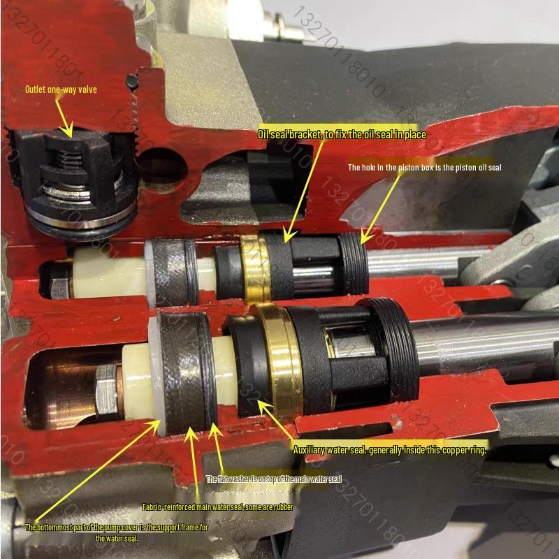 Kit de réparation de pompe de nettoyeur haute pression: Tête, Pince à linge, Joint principal, Piston, Joint d'huile, Anneau en caoutchouc Accessoires