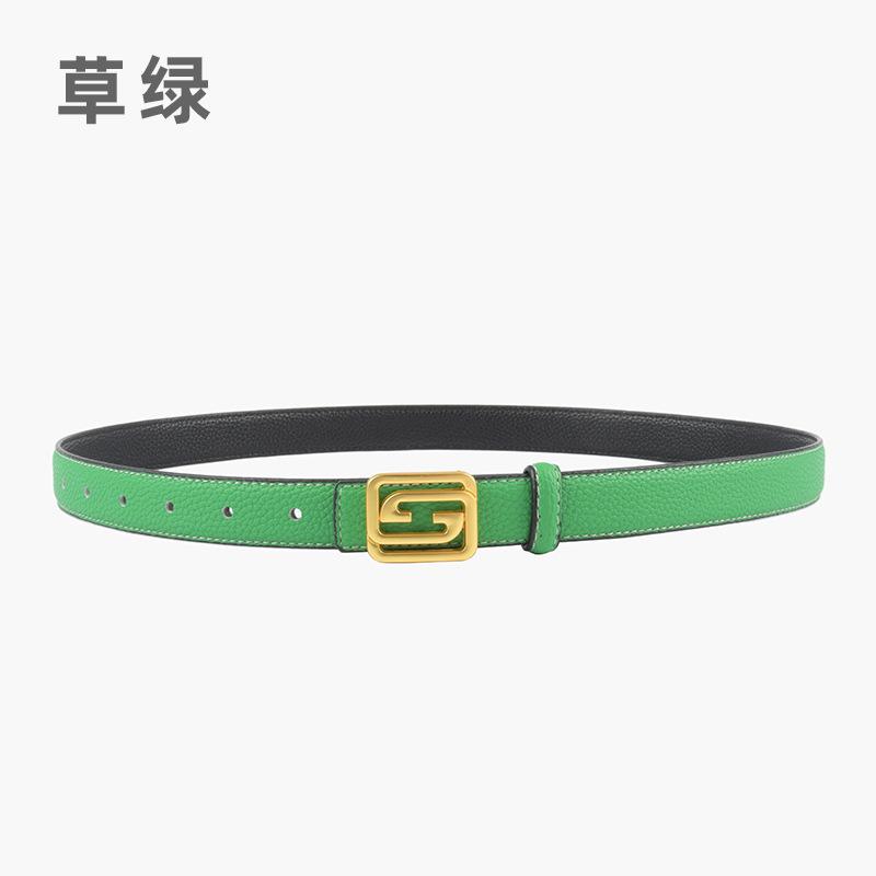 Lychee Pattern Can Be Used On Both Sides, First Layer Cowhide, Genuine Leather, Women'S Belt, Women'S Belt With Jeans, Casual Pants.