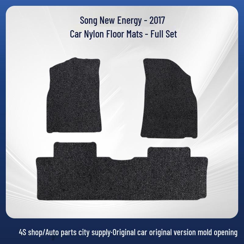 Black Nylon Dirt-Resistant Floor & Trunk Mats for 2017 BYD Song New Energy Cars