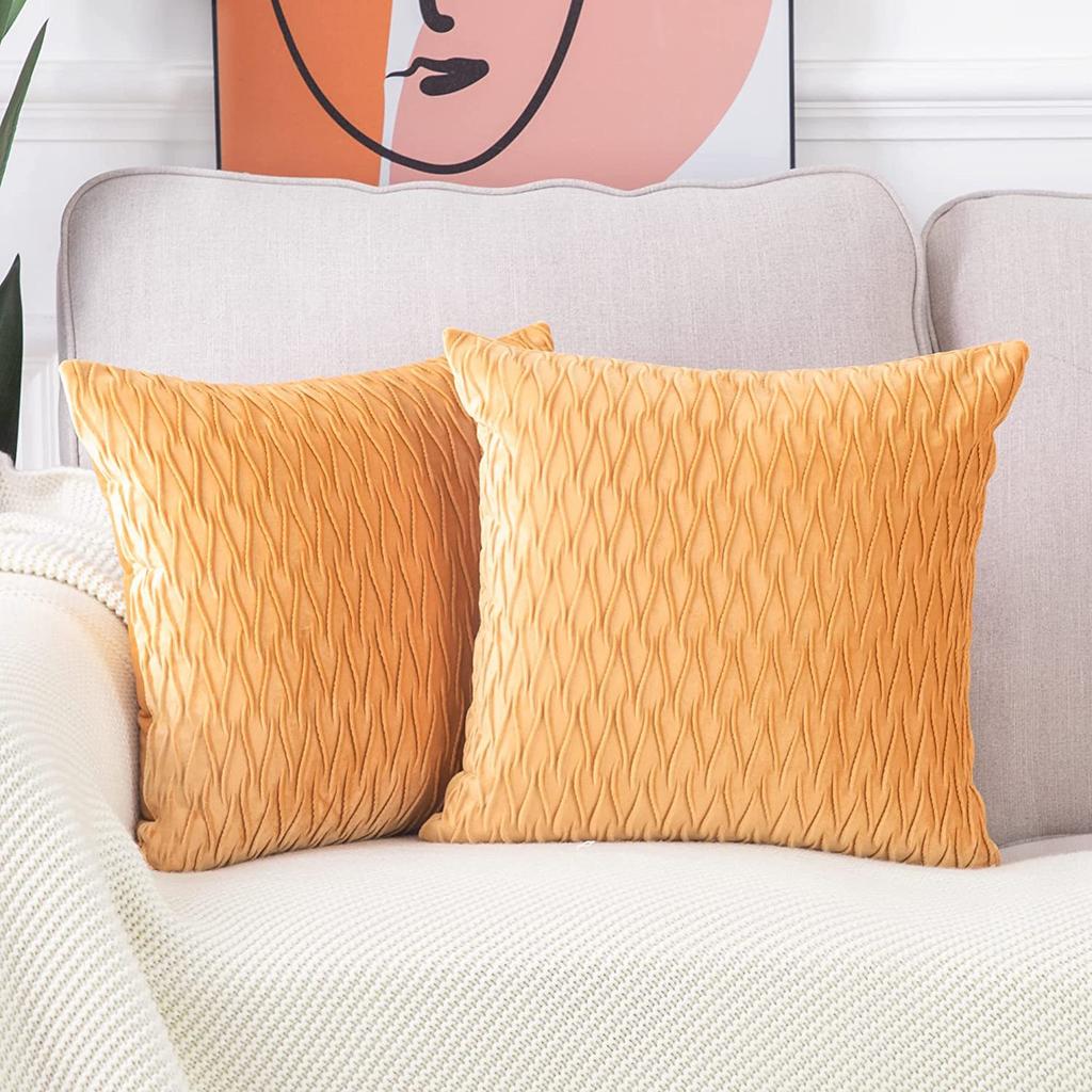 Kissenbezug für Sofa im leichten Luxusstil, einfarbig, nordisch, Ins-Kissenbezug, Samt, plissiert, gestreiftes Kissen