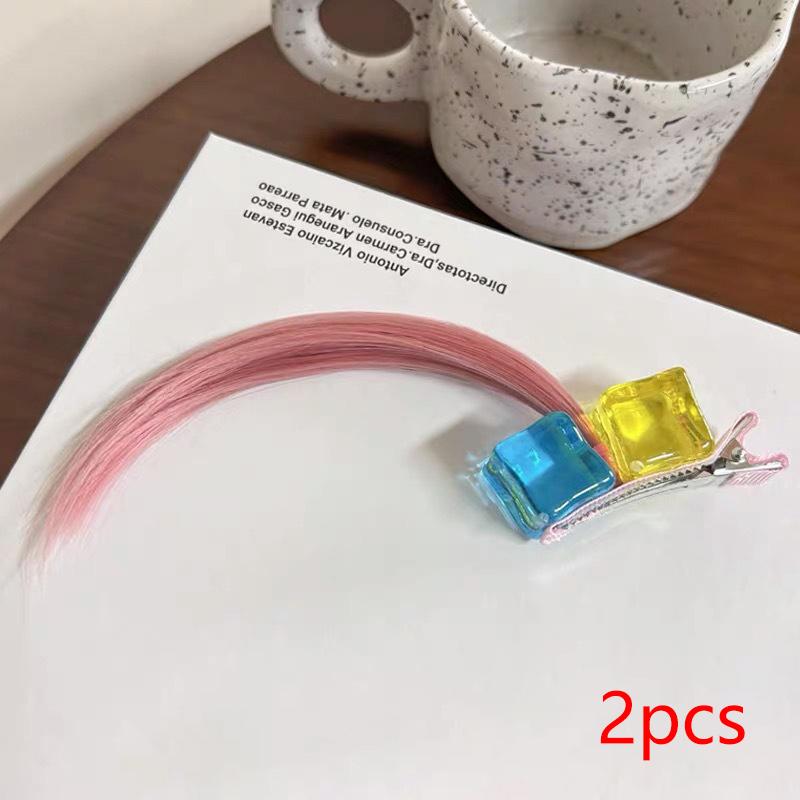 2Pcs Funny Silly Hair Clip Female Anime Cosplay Wig Small Braid Side Bangs Duckbill Clip Side Clip Cute Hair Accessories Gifts