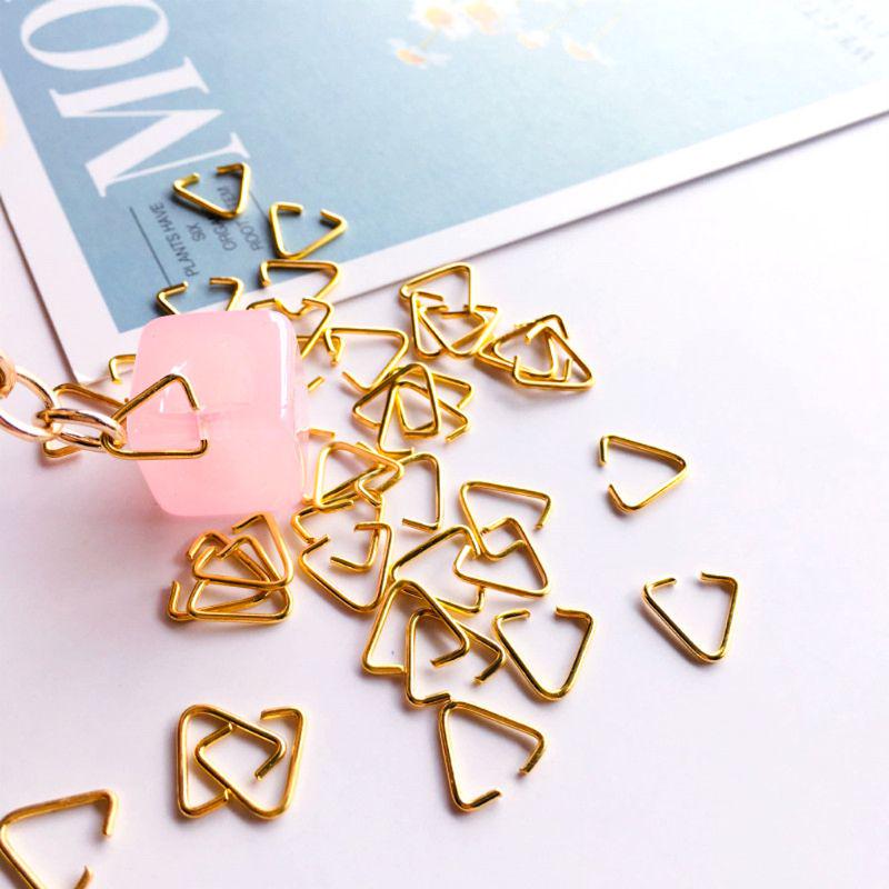 Triangular Open Jump Rings Iron Pinch Clip Bail Hang Drops Jewelry Findings Si