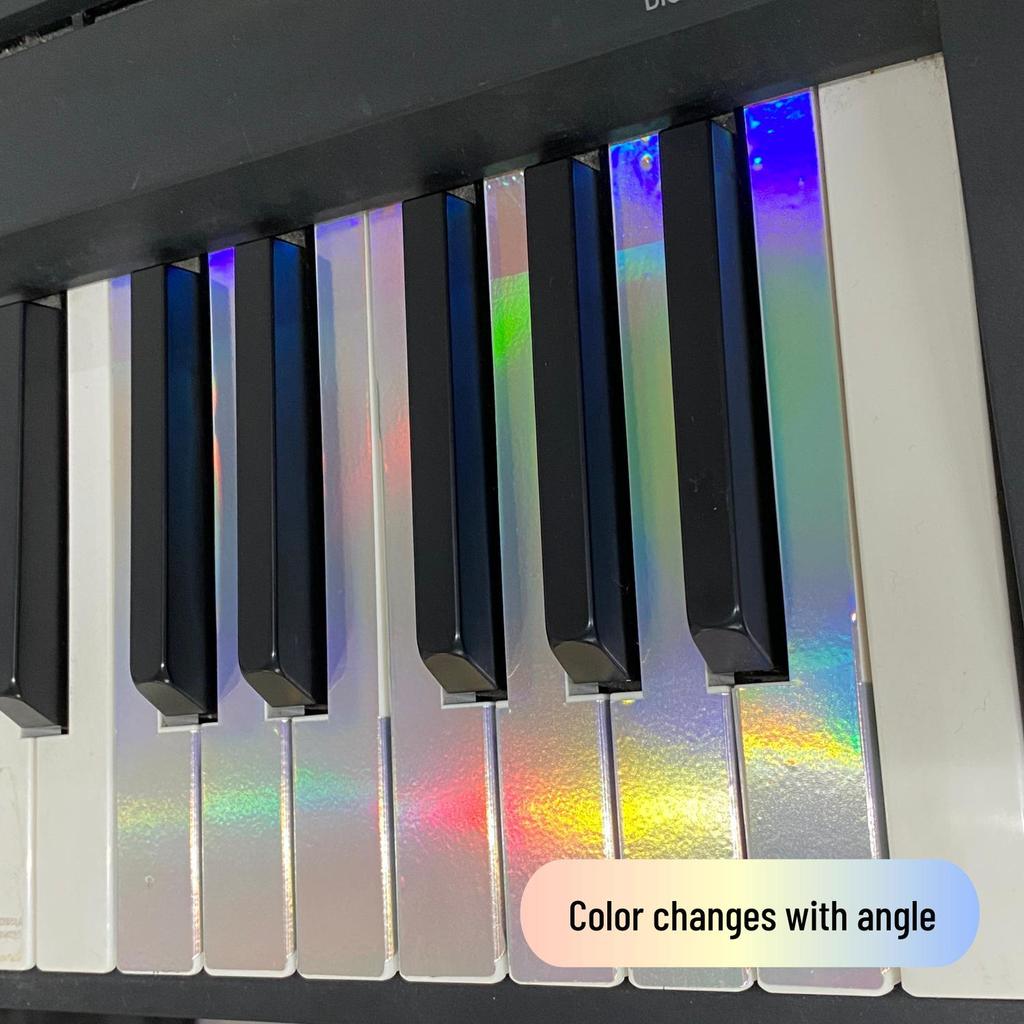 Färgglatt tangentbordsfilm med lasertangentklistermärken - Skydd för piano & Klistermärken för vita tangenter.