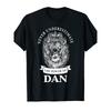 's & 's Lion of Dan Name T-Shirt - British Retro Style 100% Cotton Soft Breathable Loose Fit Short Sleeve, Dan/David/Daniel Name Print, Ideal &