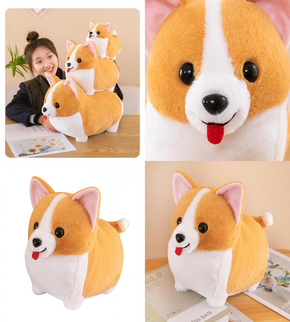 Adorable Corgi Dog Plush Toy Cute Car Accessory Hug Pillow Gift For Kids And Friends