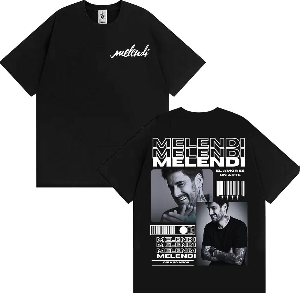 Rapper Melendi Tour New Album 2025 Merch T Shirt Men's Clothing Harajuku Hip Hop Street T-shirts Casual O-Neck Oversized T-shirt