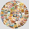 50 Cute Food Doodle Stickers, Stationery Stickers, Water Cup, Laptop, Notebook, Waterproof Decorative Stickers