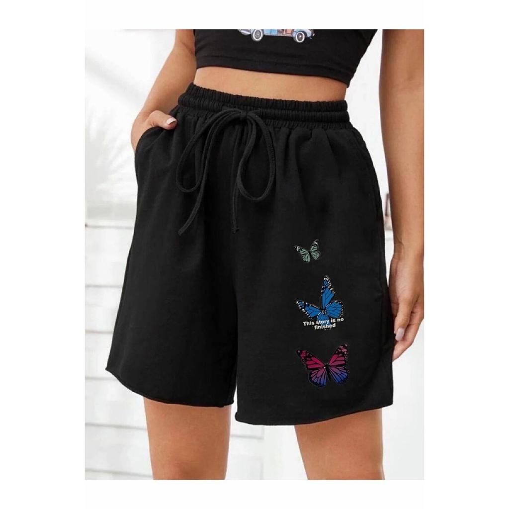 Bedruckte Kurze Damen-Shorts Schwarze Shorts Bedruckt