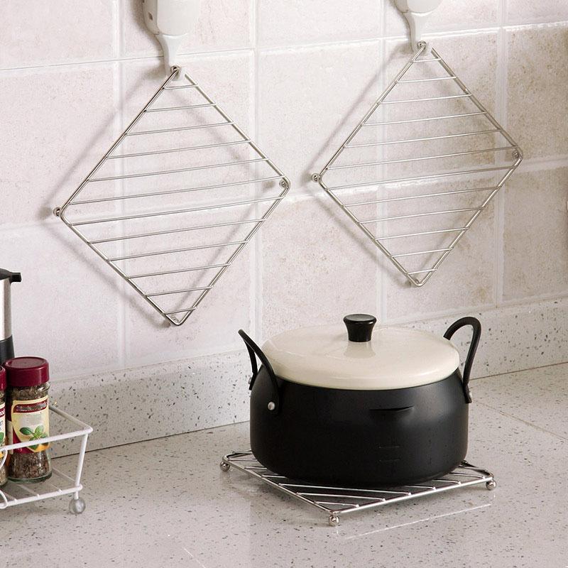 Stainless Steel Coaster Set - Thickened Heat Insulation Pad for Kitchen Table Pot Holder Dish Mat Steamer Rack Cooling Grid