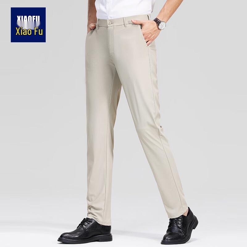 Men s High Elastic Ice Silk Business Casual Pants 180/90A