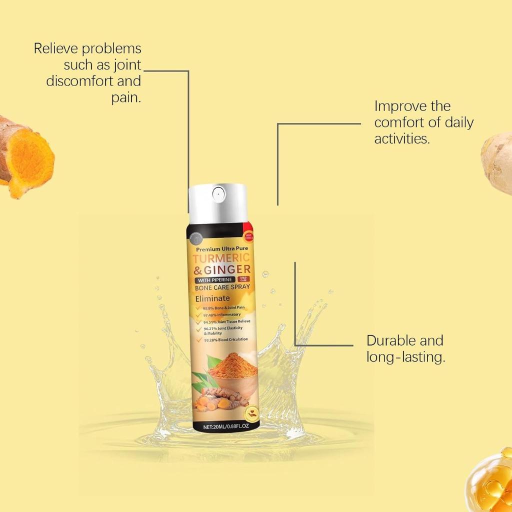 Joint & Bone Turmeric Ginger Bone Spray Women Men Natural Turmeric Ginger Treatment Spray 20ml (1pc)