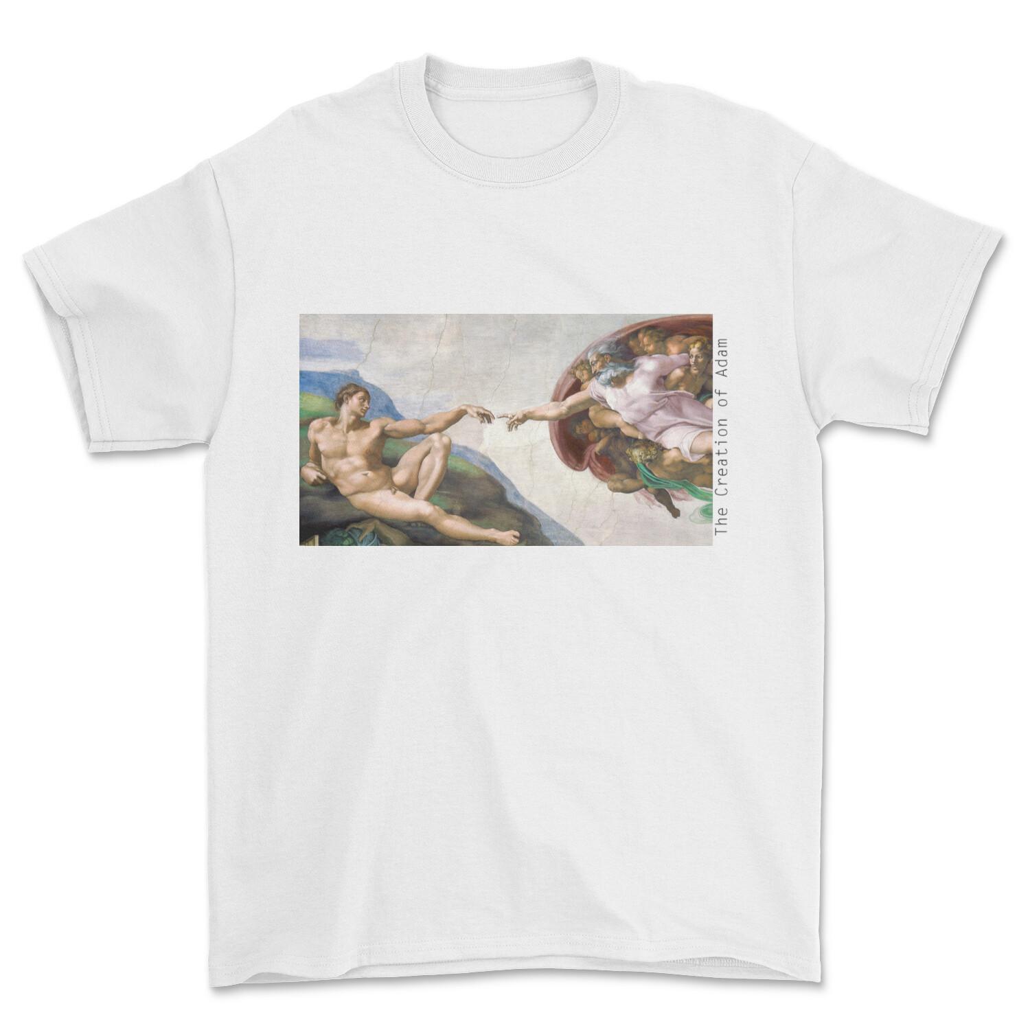 Michelangelo The Creation of Adam T-Shirt, Renaissance tshirt Print. S разноцветный