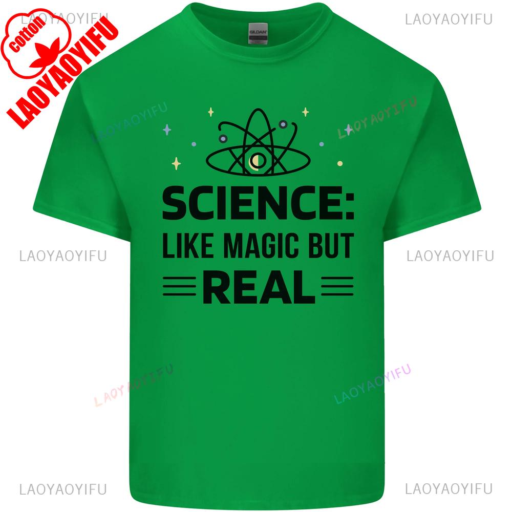Science Like Magic But Real Funny Geek Nerd Printed T Shirt Tops Fun Science Tops Tee Shirt Unisex High Quality Cotton Tee