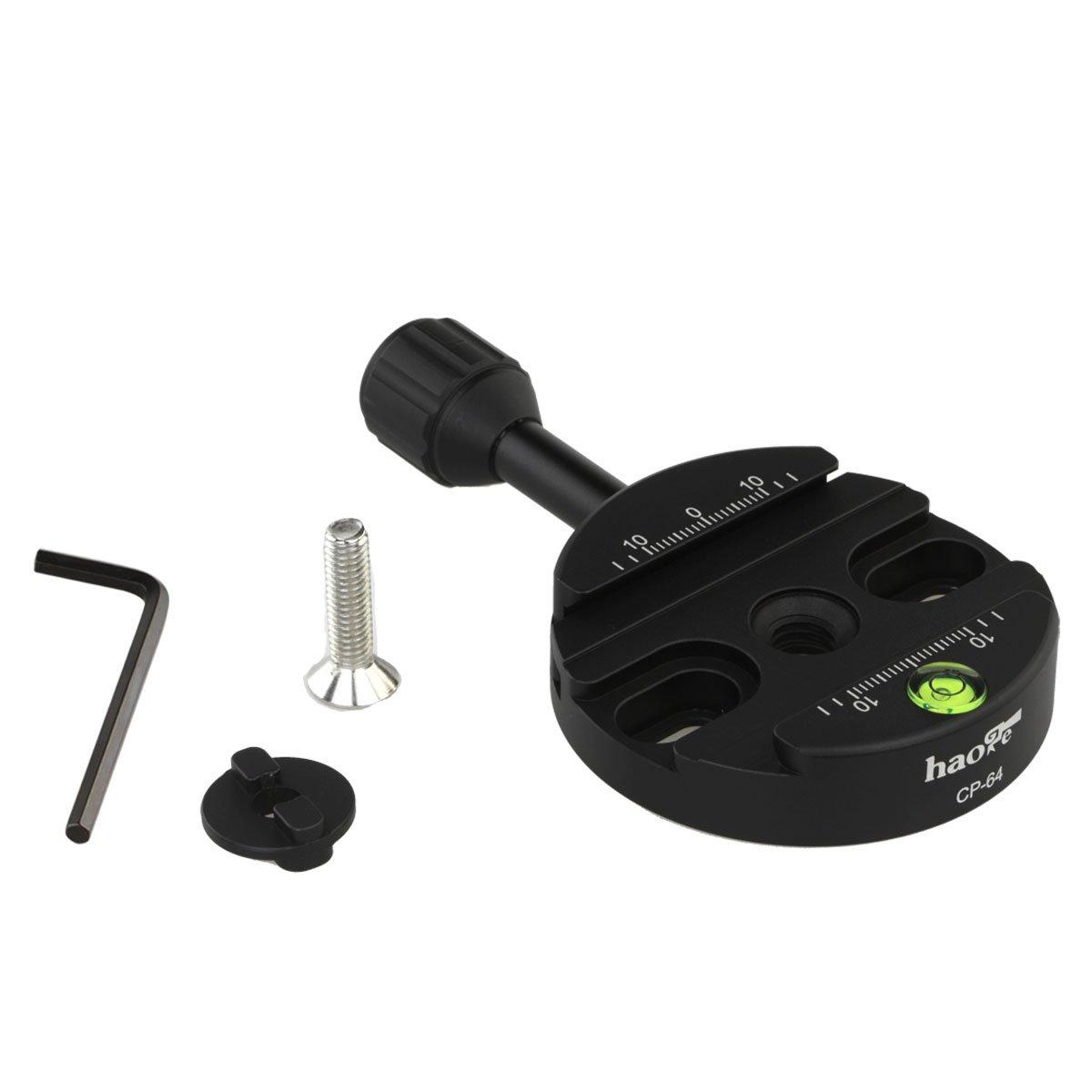 

Haoge Combo Boss Adapter with 64mm Compatible Quick Release Clamp for Manfrotto Tripod Ball Head Clamp Replacement CP-64 Arca-Swiss