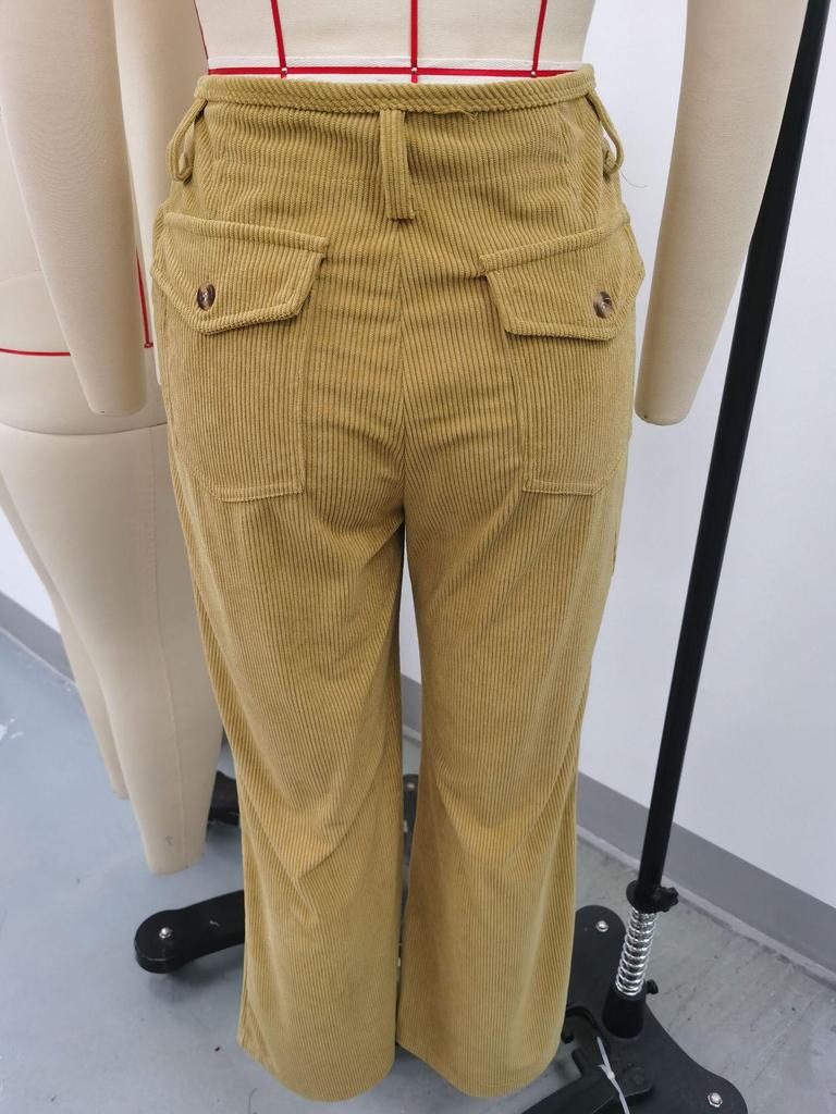 European & American Style High-Waist Slimming Drape Pants - Women's Casual Straight-Leg for Autumn/Winter 2024
