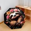 1 PC Automatic Folding Umbrella - Sloth Pattern, Portable & Foldable Design with 8 Ribs, Christmas Birthday Gifts