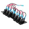 6 Gang Red LED Rocker Switch Panel with Alarm Voltmeter for Car RV Boat Yacht Marine 12V