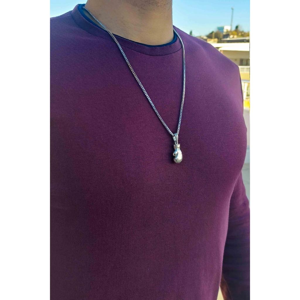 Unisex Silver Color Boxing Glove Necklace
