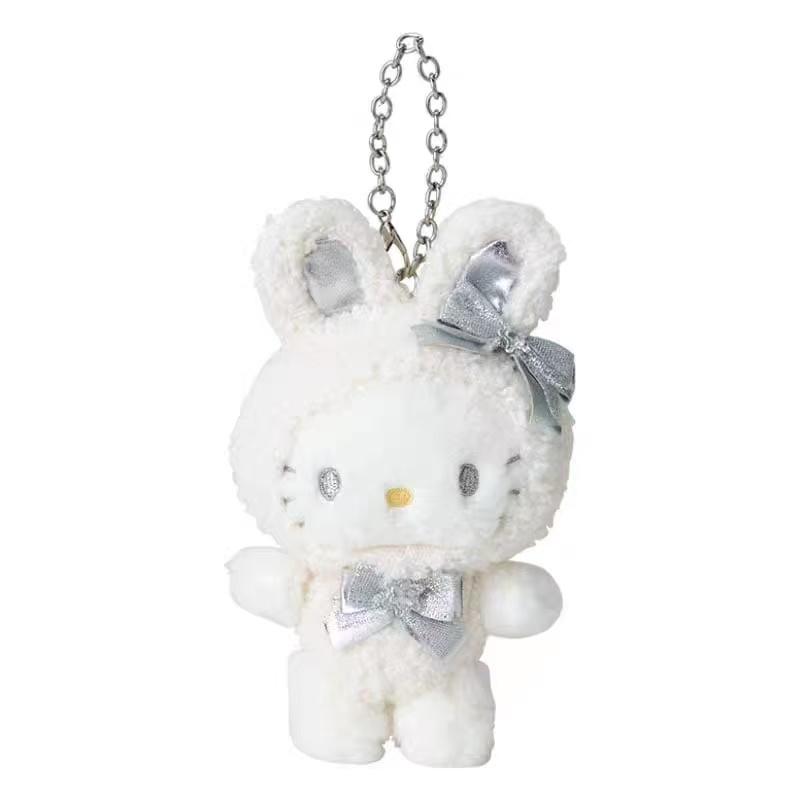 First Snow Winter Collection Kuromi Kitty Melody Anime Plush Doll Pendant Snow Bunny Cinnamoroll Stuffed Animals Charm