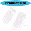 1 Pair Lace Girls' Formal Gloves Comfortable Nylon Fabric Mittens for Wedding Dresses and Special Occasions White/Black