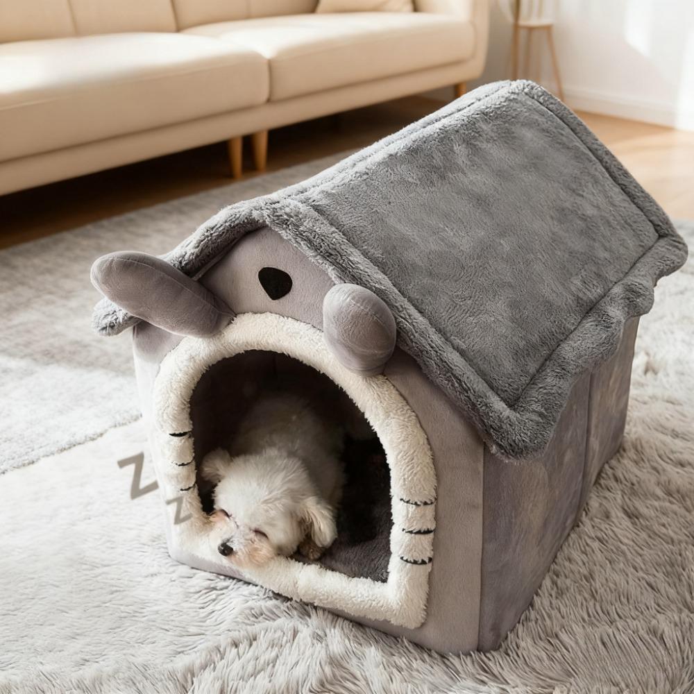 

Washable foldable pet bed, suitable for cats and dogs, removable mattress, indoor pet bed, non-slip base, soft sleeping mat. S светло-серый