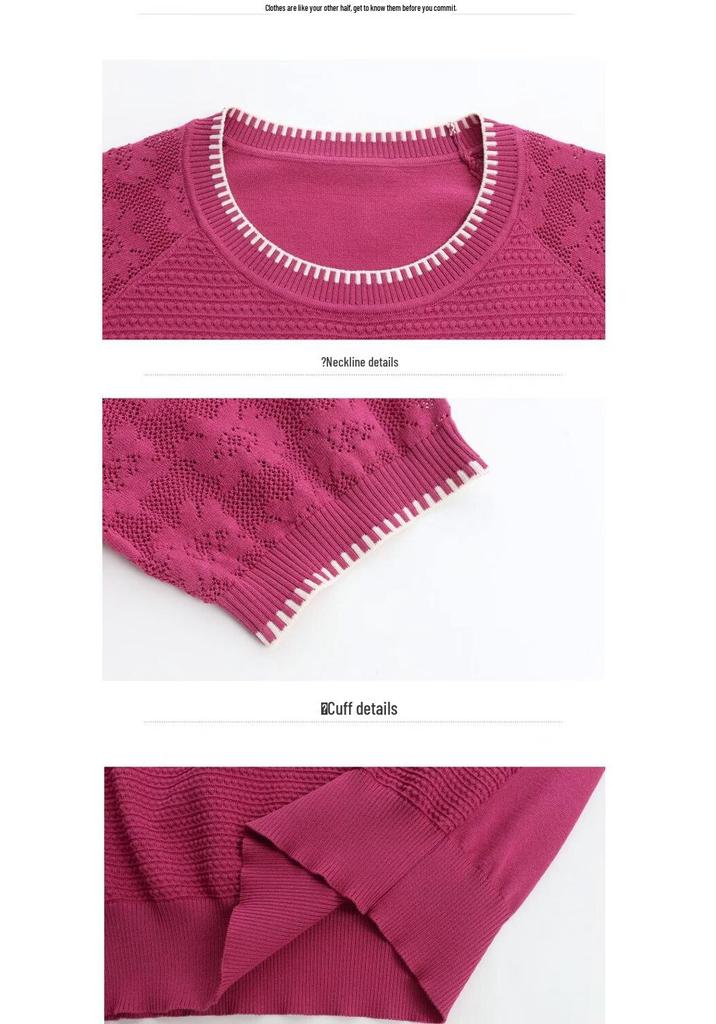 Women's Summer Casual Crew Neck Short Sleeve Knit Tee