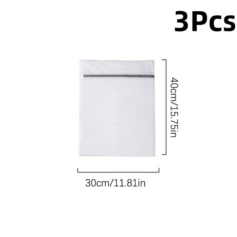 3Pcs Durable Fine Mesh Laundry Bags Set With Anti Slip Zipper For Washing Delicates Underwear Bras Socks For Washer Dryer