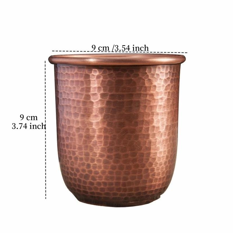 

Vintage Pure Copper Coffee Cup,Double-layer Engraving Hammer Texture 300 ml Breakfast Milk Mug,Handcrafted Tea Tumbler Tableware 300ml